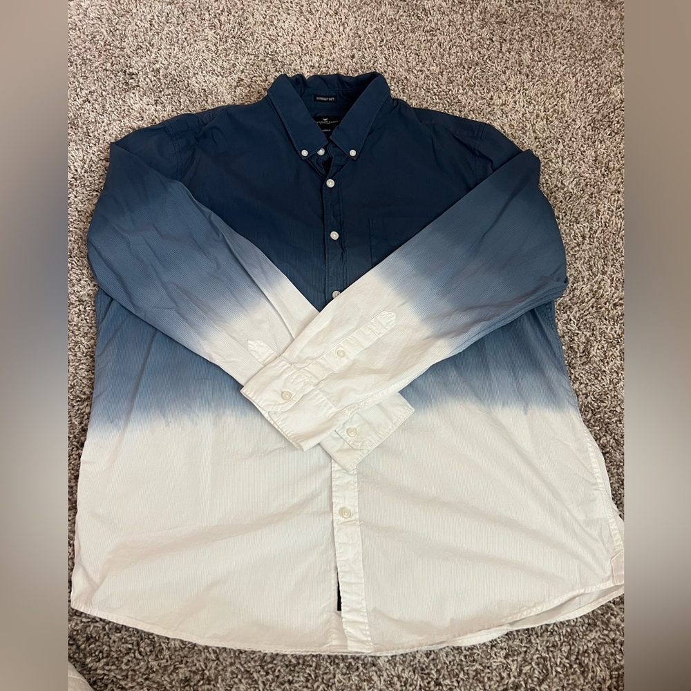 Long Sleeve Ombré Button Up